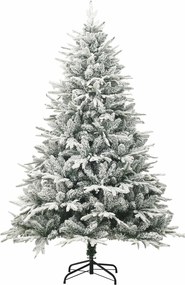 vidaXL Artificial Christmas Tree with Flocked Snow 150 LED Θερμό λευκό