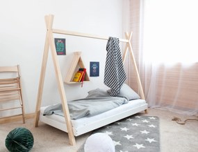 Κρεβάτι Παιδικό Montessori Tipi χωρίς κάγκελα  σε Λευκό + Φυσικό  90×190cm  Luletto(Δώρο 10% έκπτωση στο Στρώμα)