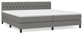 ΚΡΕΒΑΤΙ BOXSPRING ΜΕ ΣΤΡΩΜΑ ΣΚΟΥΡΟ ΓΚΡΙ 200X200 ΕΚ. ΥΦΑΣΜΑΤΙΝΟ 3140322