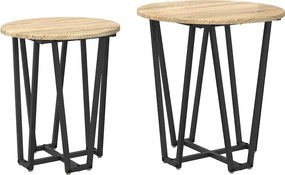 vidaXL Σετ βοηθητικά τραπεζάκια 2 pcs Σονομα δρυς και Μαύρο
