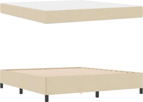 vidaXL Κρεβάτι με ελατήρια Κρεμ 180 x 200 cm ύφασμα