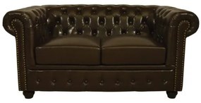 ΚΑΝΑΠΕΣ 2ΘΕΣΙΟΣ T.CHESTERFIELD HM3010.01 ΤΕΧΝΟΔΕΡΜΑ ΣΚΟΥΡΟ ΚΑΦΕ 155x90x73 εκ.