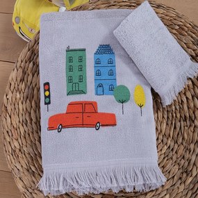 Πετσέτες Παιδικές Velocity (Σετ 2τμχ) Grey Nef-Nef Homeware Towels Set 70x140cm 100% Cotton