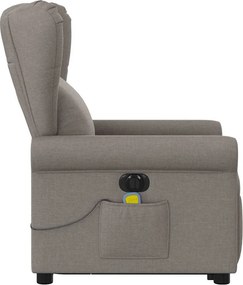 vidaXL Πολυθρόνα Μασάζ Ηλεκτρική Ανακλ.Taupe Υφασμάτινη