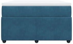 vidaXL Κρεβάτι Boxspring με Στρώμα Σκούρο Μπλε 120x200 εκ. Βελούδινο