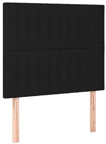 vidaXL Κρεβάτι Boxspring με Στρώμα &amp; LED Μαύρο 90x190 εκ. Υφασμάτινο