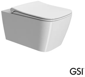 GSI Nubes Swirl 9615 Κρεμαστή Λεκάνη με αποσπώμενο κάλυμμα βακελίτη soft-close &amp; σύστημα γρήγορης απασφάλισης Λευκό Γυαλιστερό