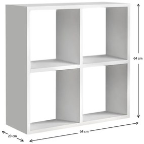 ΒΙΒΛΙΟΘΗΚΗ CUBE MEGAPAP ΑΠΟ ΜΕΛΑΜΙΝΗ ΧΡΩΜΑ ΛΕΥΚΟ 60X23X60ΕΚ.