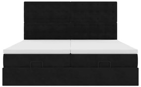 vidaXL Οθωμανικό κρεβάτι με στρώματα Μαύρο 180x200cm Velvet