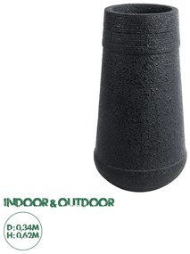 20723 GloboStar® Artificial Garden JAKLIN 20723 Επιδαπέδιο Πολυεστερικό Τσιμεντένιο Κασπώ Γλάστρα - Flower Pot Μαύρο Φ34 x Υ62cm
