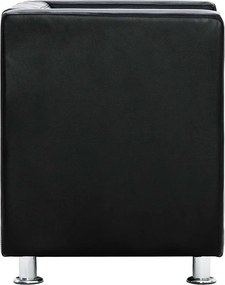 vidaXL Πολυθρόνα Cube Μαύρη από Συνθετικό Δέρμα