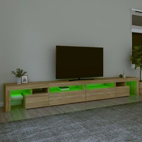 vidaXL Έπιπλο Τηλεόρασης με LED Sonoma Δρυς 290x36,5x40 εκ.