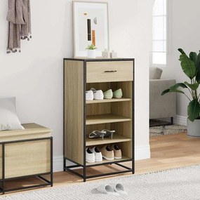 Παπουτσοθήκη Sonoma Δρυς 48x38x97,5 εκ. Επεξεργασμένο Ξύλο - Καφέ
