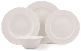 Σερβίτσιο Πιάτα Φαγητού (Σετ 24Τμχ) 710KTP2660 White Hermia 24 τμχ Πορσελάνη