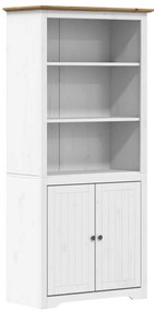 vidaXL Βιβλιοθήκη BODO Λευκή/Καφέ 82x40x173 εκ. από Μασίφ Ξύλο Πεύκου