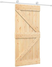 vidaXL Συρόμενη Πόρτα Φυσικό και Λευκό 95 x 210 cm