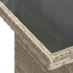 vidaXL Σετ Καναπέ Κήπου με μαξιλάρι 7 pcs Ανοιχτό γκρι Πολυ ράταν