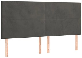 vidaXL Κεφαλάρια Κρεβατιού 4 τεμ. Σκ. Γκρι 80 x 5 x 78/88εκ. Βελούδινο