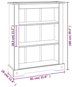 ΒΙΒΛΙΟΘΗΚΗ 3 ΕΠΙΠΕΔΑ ΜΕΞ. ΣΤΙΛ CORONA 81X29X100 ΕΚ ΞΥΛΟ ΠΕΥΚΟΥ 243745