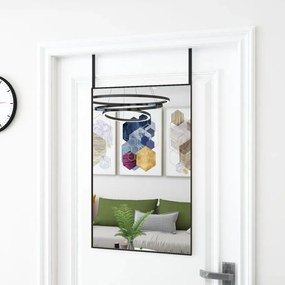 Καθρέπτης Πόρτας Μαύρος 50x80 εκ. από Γυαλί και Αλουμίνιο - Μαύρο