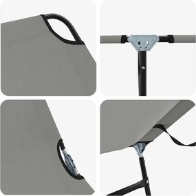 vidaXL Πτυσσόμενη ξαπλώστρα Γκρι 188 x 57 x 86,5 εκ. Πολυεστέρας