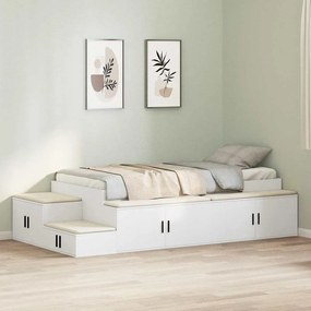 vidaXL Κρεβάτι με αποθηκευτικό χώρο Λευκό 234 x 103 x 53.5 εκ.