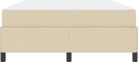 vidaXL Κρεβάτι με ελατήρια Κρεμ 140 x 190 cm ύφασμα