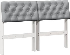 vidaXL Ταπετσαρισμένο κεφαλάρι Ανοιχτό γκρι 120 cm