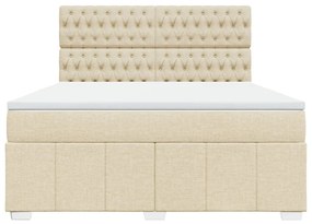 ΚΡΕΒΑΤΙ BOXSPRING ΜΕ ΣΤΡΩΜΑ ΚΡΕΜ 180X200 ΕΚ. ΥΦΑΣΜΑΤΙΝΟ 3294059