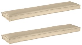 vidaXL Μαξιλάρια Παλέτας για Πάγκο 2 τμχ Μπεζ 180x40x8 εκ Ύφασμα Oxford