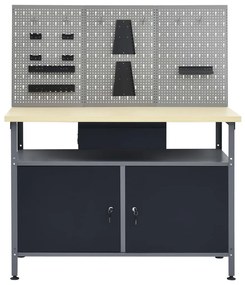 vidaXL Πάγκος Εργασίας με Τρία Πάνελ Τοίχου