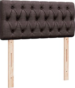 vidaXL Κρεβάτι Boxspring με Στρώμα Σκούρο Καφέ 90x190 εκ. Υφασμάτινο