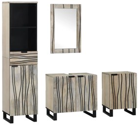 vidaXL Σετ Επίπλων Μπάνιου με συρτάρι με ράφι 4 pcs Καρυδί 38 x 33 x 160 εκ.
