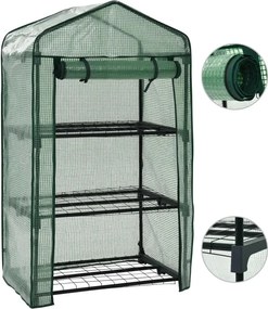 vidaXL Μίνι Θερμοκήπιο με 3 Ράφια 69 x 49 x 125 εκ.