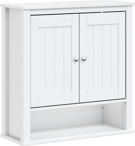 vidaXL Ντουλάπι Μπάνιου Επιτοίχιο BERG Λευκό 69,5x27x71,5εκ Μασίφ Ξύλο