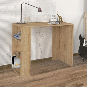 Γραφείο εργασίας Netenia Megapap από μελαμίνη χρώμα sapphire oak 90x40x74εκ.-GP042-0115,2