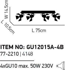 Σποτ Πολύφωτο Homelighting Mystic 77-2210 Black
