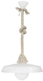 Φωτιστικό Οροφής Μονόφωτο Heronia Macrame Us-Gas 31-1085 Rope/White
