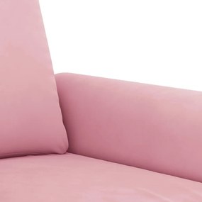 vidaXL Σαλόνι Σετ 3 Τεμαχίων Ροζ από Βελούδο με Μαξιλάρια