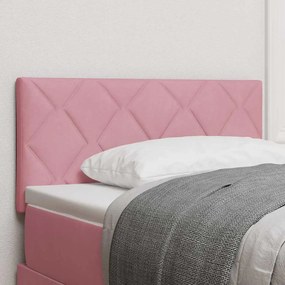 vidaXL LED Κεφαλάρι Μπλοκ Ροζ 100cm από Βελούδο