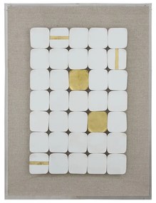 Artekko Mosaic Μπεζ Διακοσμητικός Πίνακας με Λευκή Κεραμική Τεχνοτροπία σε Plexiglass Κορνίζα (60x4x80)cm Artekko 82811