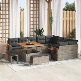 vidaXL Σετ Καναπέ Κήπου 12 pcs Γκρι συνθετικό ρατάν