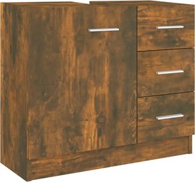 vidaXL Ντουλάπι Νιπτήρα Καπνιστή Δρυς 63 x 30 x 54 εκ. Επεξεργ. Ξύλο