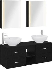 vidaXL Σετ Επίπλων Μπάνιου 5 pcs Μαύρη Δρυς