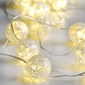 Διακοσμητική Γιρλάντα Μπαταρίας Με 20 LED Φωτάκια Aca Clear Crack Acrylic Ball X01201116