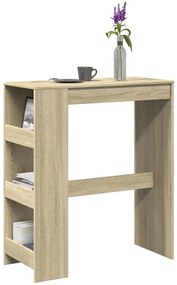 vidaXL Τραπέζι Μπαρ με Ράγες Sonoma Δρυς 90x40x103,5 εκ Επεξεργ. Ξύλο
