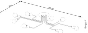 Sollux Φωτιστικό οροφής VECTOR 8 μαύρο,ατσάλι,Ε27 8xmax 15W LED