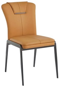 ΕΜ716,1 ANDRIA Καρέκλα Tραπεζαρίας- Κουζίνας, Μέταλλο Βαφή Μαύρο, Pu Πορτοκαλί  47x60x86cm Μαύρο/Πορτοκαλί,  Μέταλλο/PVC - PU, , 2 Τεμάχια
