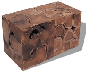 vidaXL Σκαμπό 2 τεμ. Καφέ 40x40x45 εκ. από Μασίφ Ξύλο Teak