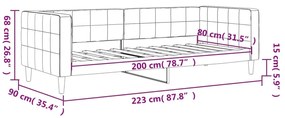 ΚΑΝΑΠΕΣ ΚΡΕΒΑΤΙ ΑΝΟΙΧΤΟ ΓΚΡΙ 80 X 200 ΕΚ. ΒΕΛΟΥΔΙΝΟΣ 354001